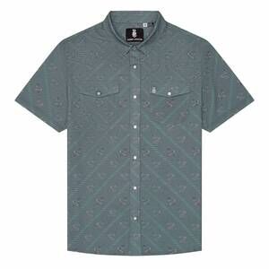 NEW RAISED BY COYOTES men's sidewinder pearl snap shirt in green